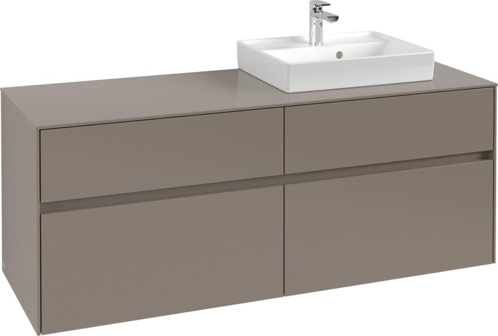 V&B Waschtischunterschrank Collaro 140x54,8x50cm, WT rechts, wine red