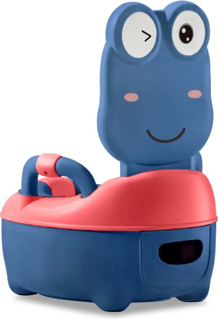 Siège de Toilette Bébé Ergonomique avec Dossier et Poignées Bleu