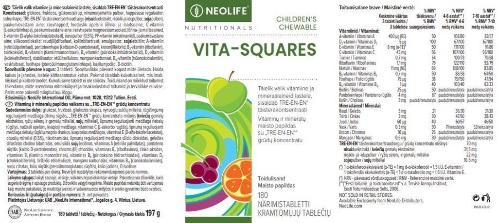 NEOLIFE Vita-Squares, Multivitamine für Kinder, Produktbild 