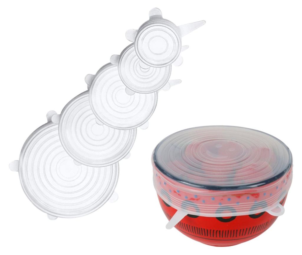 BURI Silikon-Deckel 5er-Set transparent Frischhaltedeckel Produktbild 