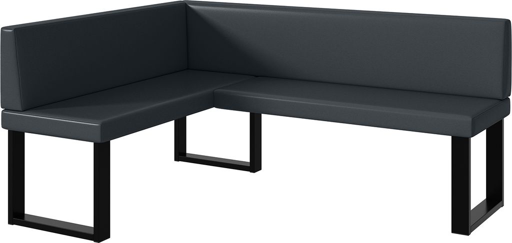MEBLINI Eckbank für Esszimmer - Küchenbank - Essecke - Sitzecke Küche - TONI - U-Beine 128x168x87cm Links - Dunkelgrau Kunstleder