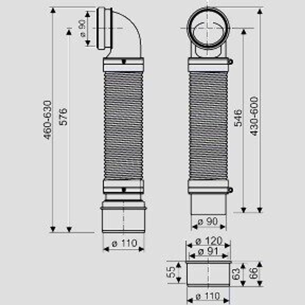 SANIT 58.938.00..0000 WC- Anschlussrohr DN90/DN100