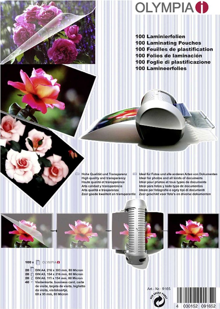Olympia 9165 buste di laminazione 100 pezzi Immagine del prodotto 