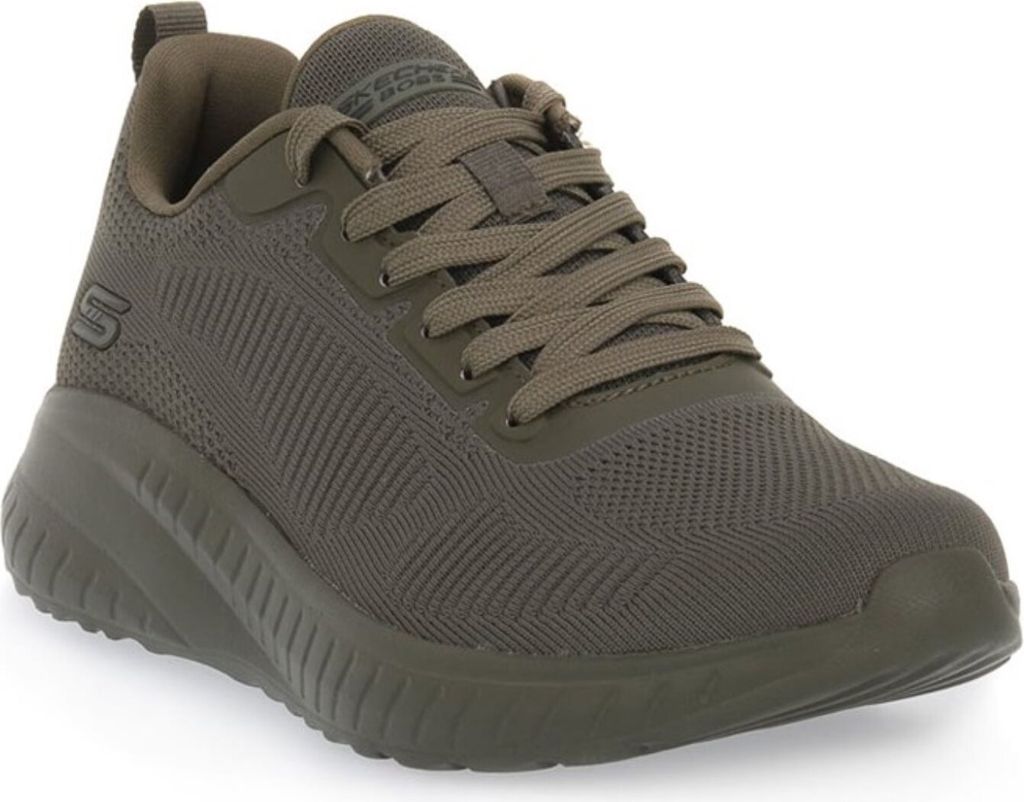A single green Skechers sneaker is shown against a white background.
