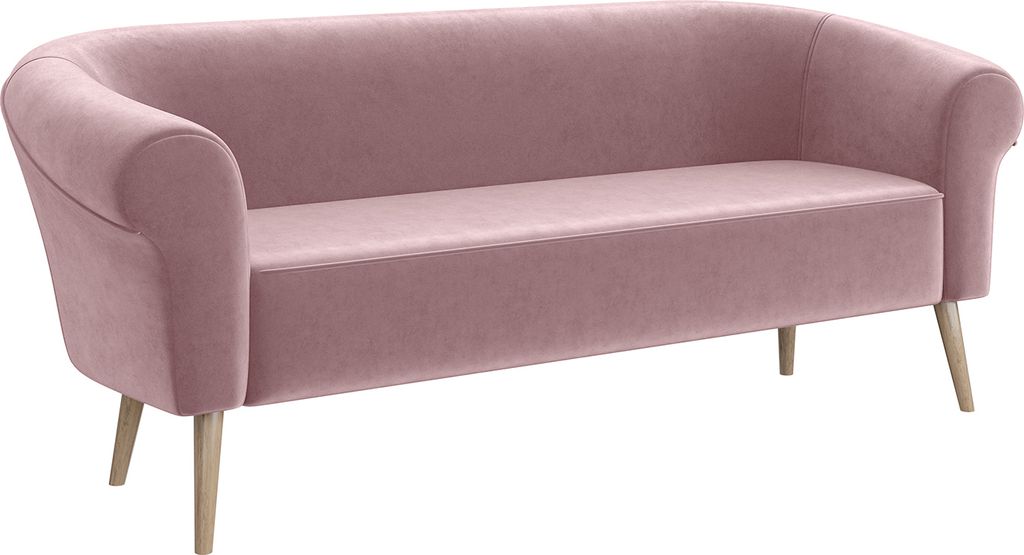 MEBLINI Mini Sofa 3-Sitzer für Wohnzimmer - Mini Lounge für drei Personen - Küchensofa - Sofa Klein - EMILIA - 3 - Rosa Samt