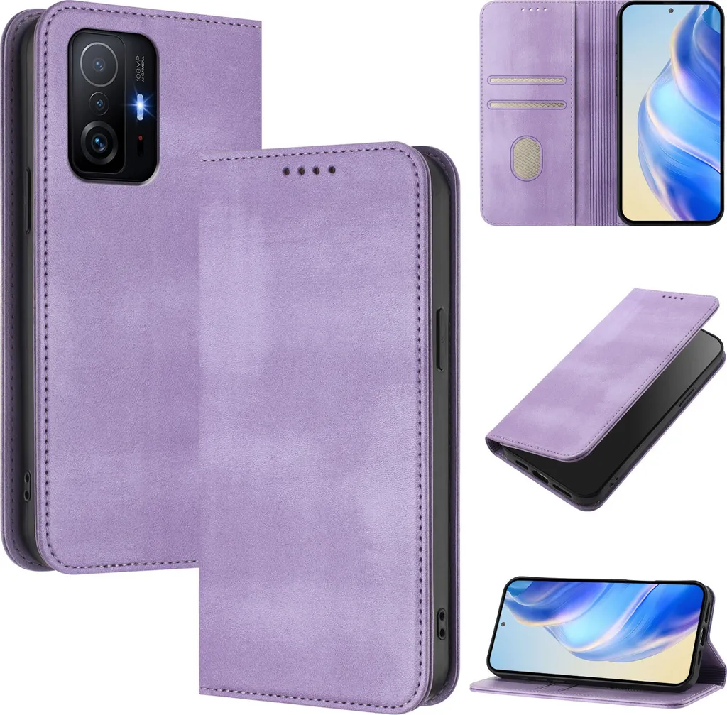 Custodia per Xiaomi 11T / 11T Pro Protezione RFID Pelle Viola