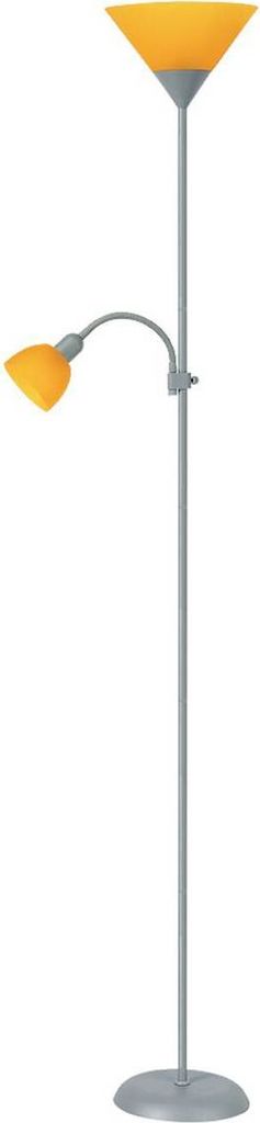 Rabalux Lampadaire argenté Action avec abat-jour orange Image du produit 