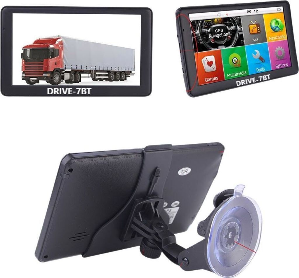 7 Zoll GPS Navigationsgerät DRIVE-7BT Bluetooth für LKW, PKW, Wohnmobil, lebenslange Updates