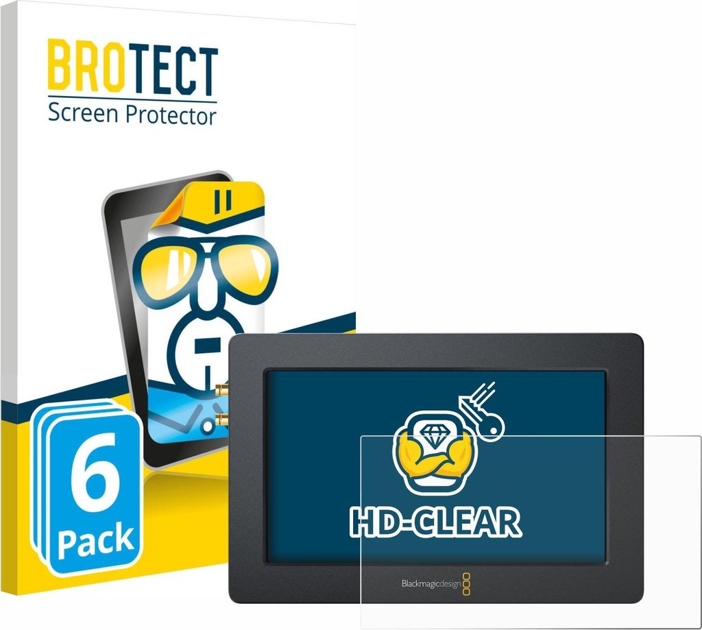 6x Für Blackmagic Design Video Assist (5.0) Schutzfolie BROTECT Displayschutz Display Schutz Folie Klar Transparent