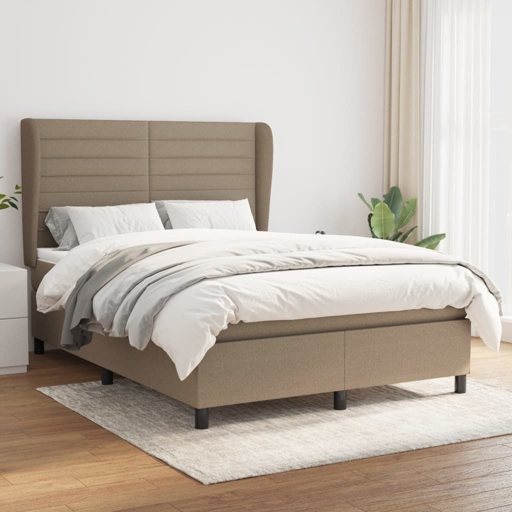 Maison Exclusive - Boxspringbett mit Matratze Taupe 140x190 cm Stoff