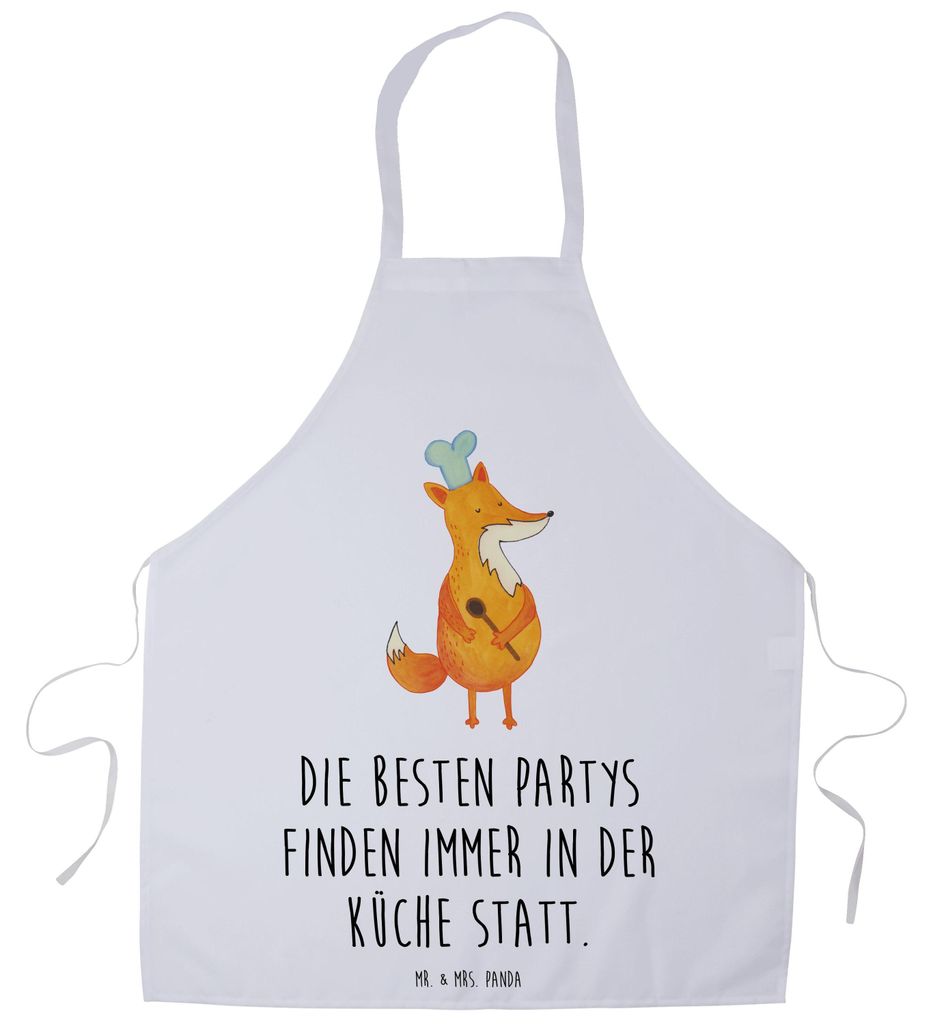 Mr. & Mrs. Panda Grillschürze Fuchs Koch - Weiß - Geschenk, Hungrig, Chefkoch, Schürze, Bäcker, Geburtstag, Kochlöffel, Küchenzubehör, Küch...