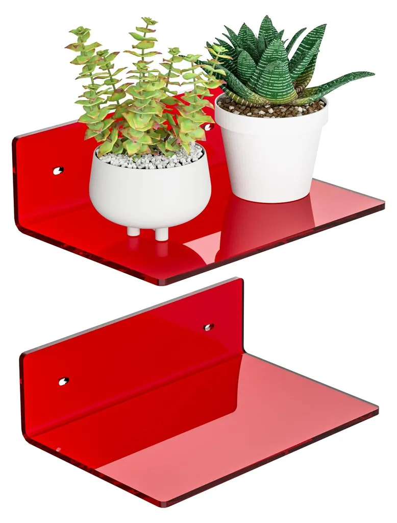 Organiseur mural rouge en acrylique 23 cm pour cuisine et chambre