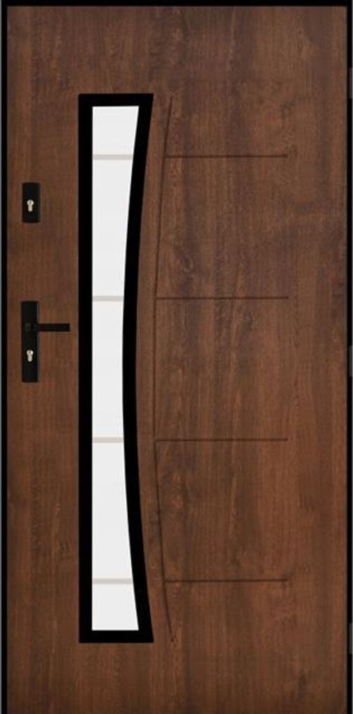 Porta esterna in acciaio noce 90 cm Insonorizzata Immagine del prodotto 