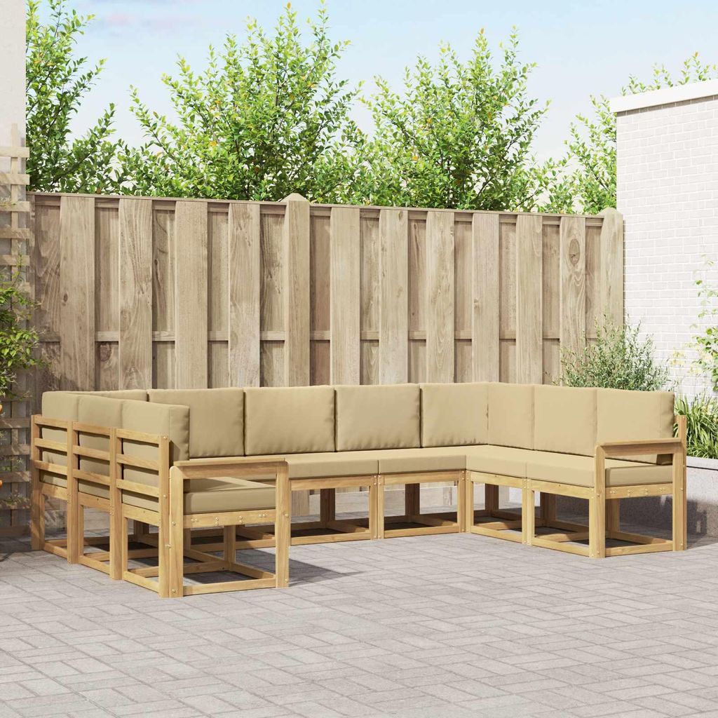 Möbel Outdoor-Sofagarnitur mit Kissen 9 pcs Weiß und BeigeGartensofas - Gartensofas c3279