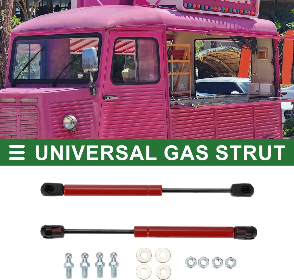 Universelle Liftunterstützungen Fensterdeckel Werkzeugkasten Gasdruckfedern 10 Zoll/254mm 30lb/135N/13.5kg Rot 2er Set