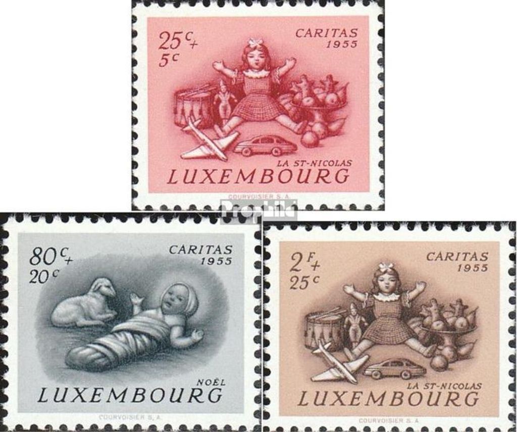 Briefmarken Luxemburg 1955 Mi 541-542,544 postfrisch Brauchtum