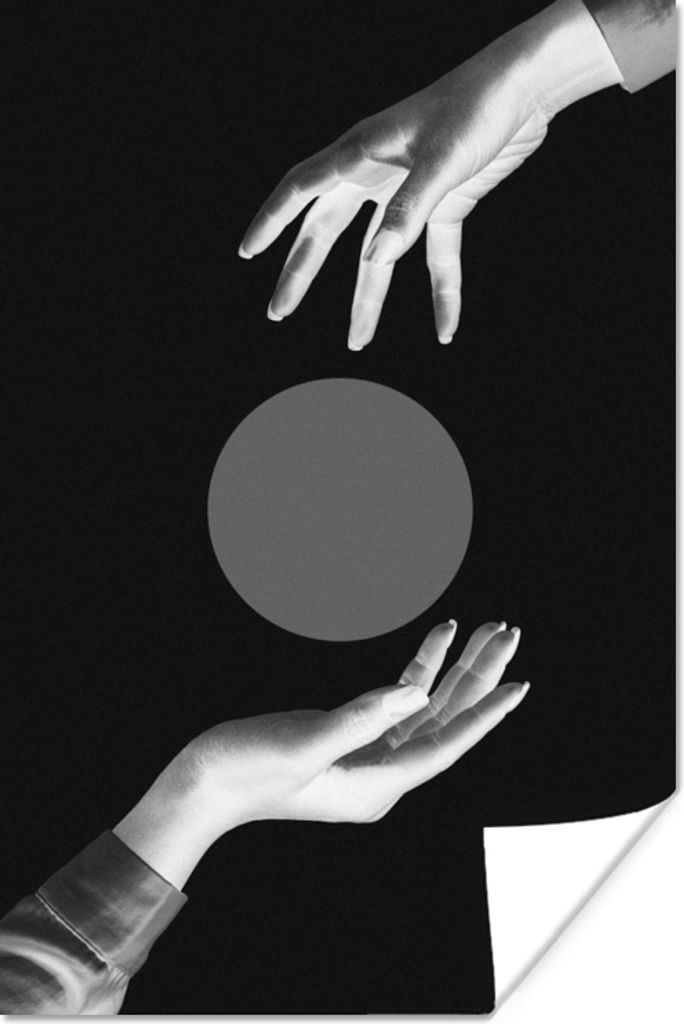 MuchoWow Poster Hände - Retro - Kreis 80x120 cm - Papierdruck