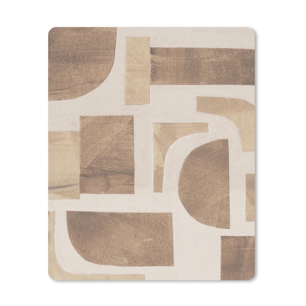 MuchoWow Mauspad Mousepad Formen - Abstrakt - Puzzle - Holz 19x23 cm - Mousepads - Maus Mat - Pad - Mausunterlage - Mauspads - Spielen