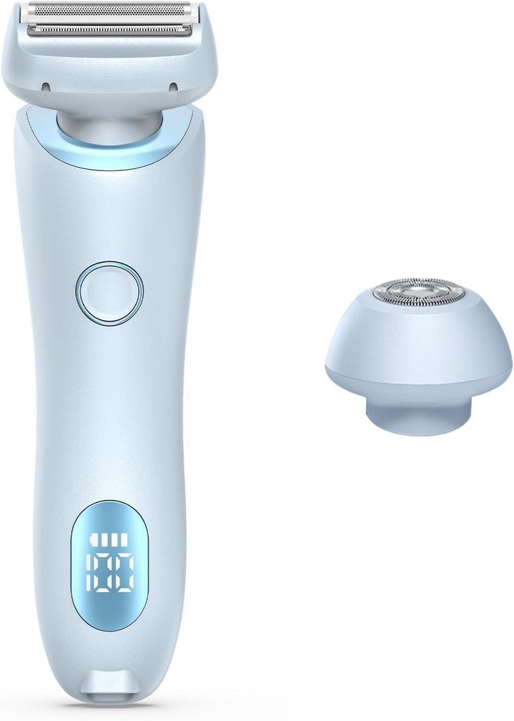 Elektrisch Damenrasierer 2-In-1 Doppelkopf für Frauen Nass und Trocken Lady Shaver für Beine Arme Achseln & Bikinizone Wiederaufladbarer Ipx7 Tri...