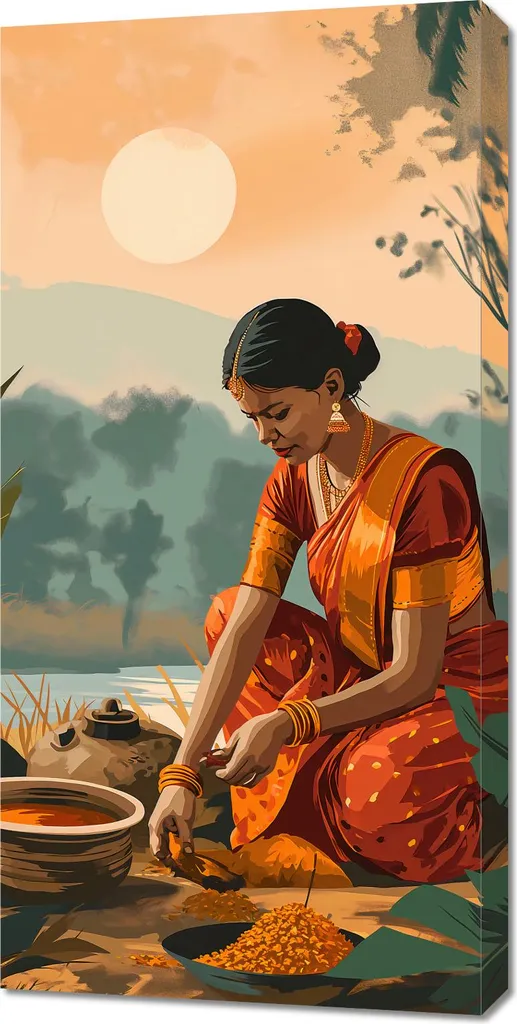 Image dorée 50 x 100 cm Le quotidien - Finition premium haute qualité
