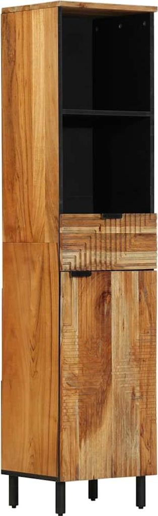 Badezimmerschrank Braun 38 x 33 x 160 cm Massivholz Mango