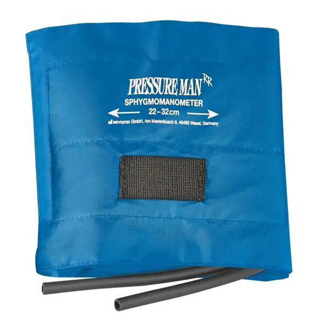 Pressure Man II Chrome Line - 2-Schlauch Blutdruckmesser inkl. Klettmanschette Ausführung - Klett-Manschette - blau