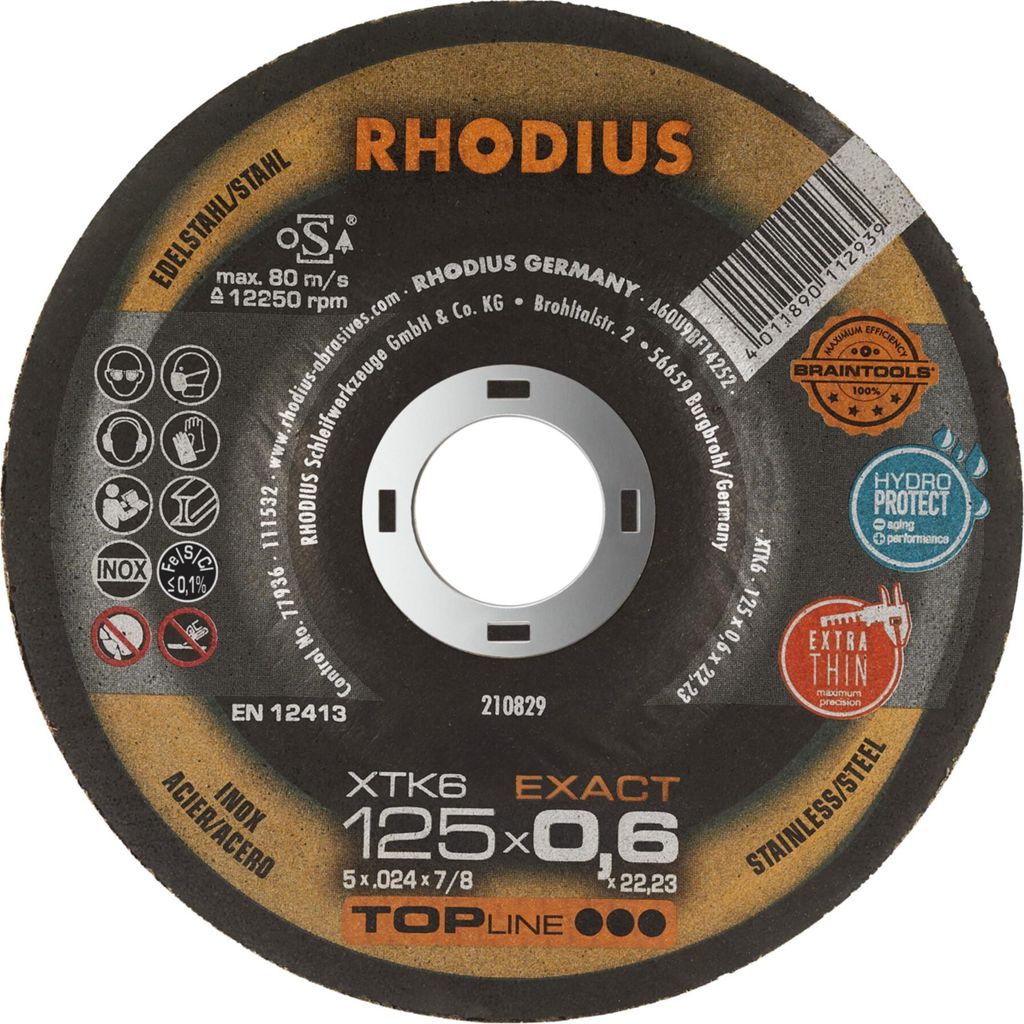 Rhodius 211295 Cutting disc set 125 mm 25 pc(s) Stainless steel, Steel