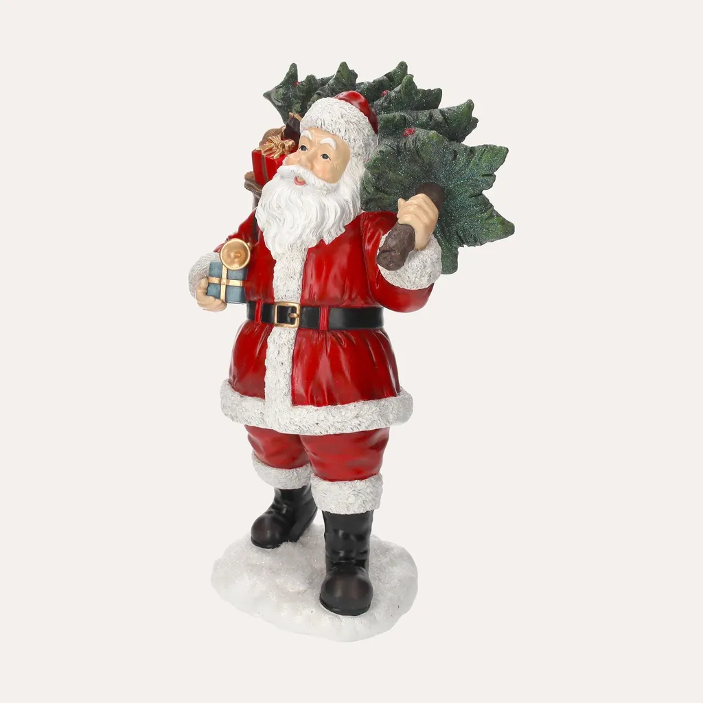 Père Noël robuste en résine - Décoration durable pour éviter la casse - 5