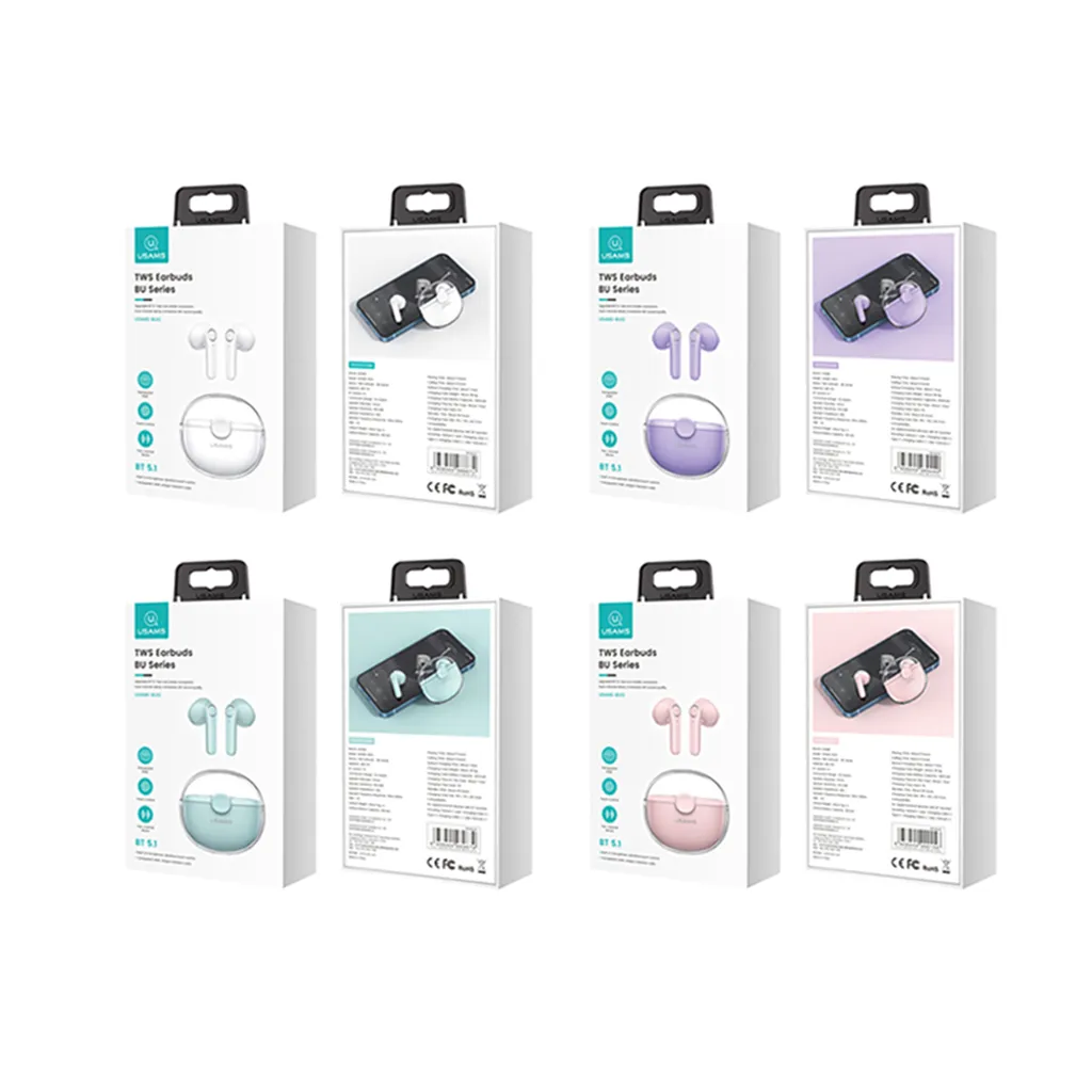 Usams TWS BU Series Earbuds Bluetooth 5.1 - Audio HD e Design Trasparente - 18