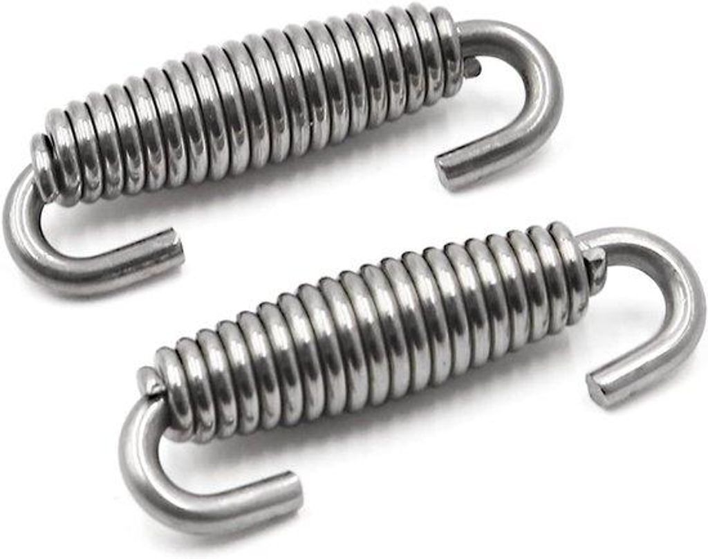 2 Edelstahl Auspuffhaken 55mm silber lackiert robust