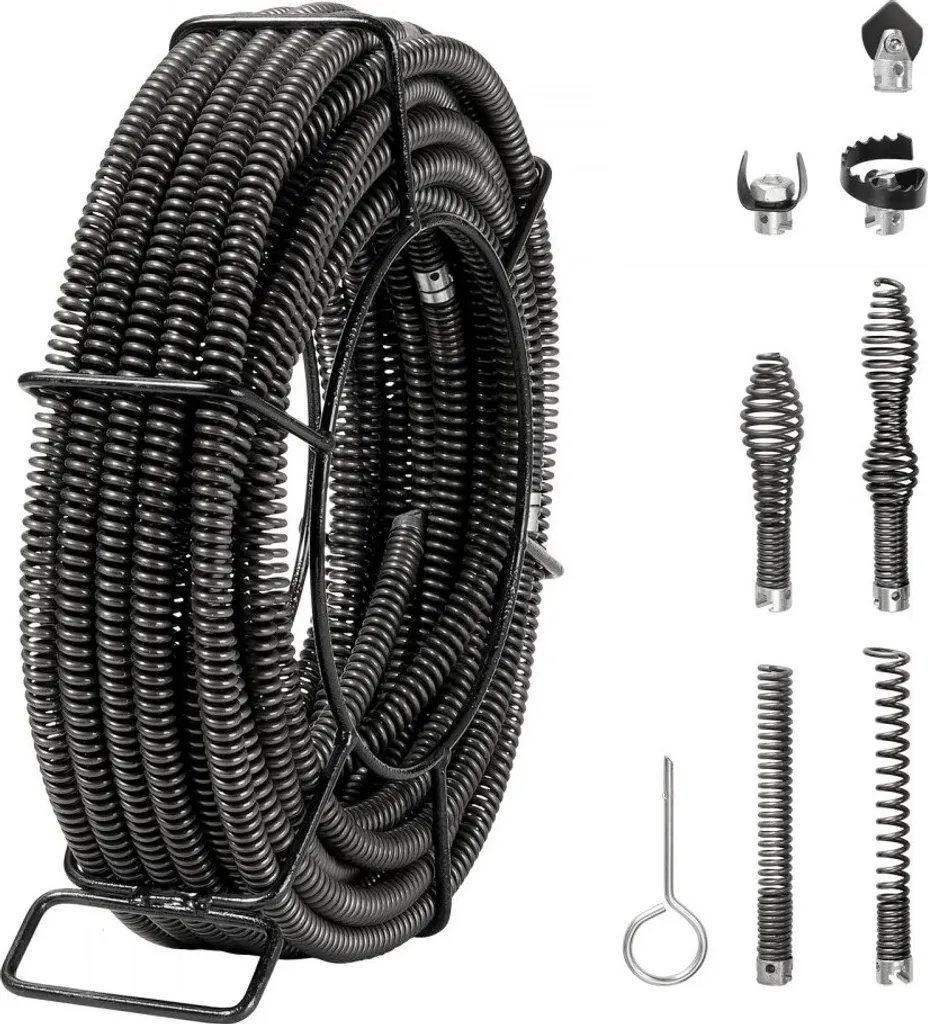 Spirale déboucheur flexible 20m haute résistance pour tuyaux de vidange