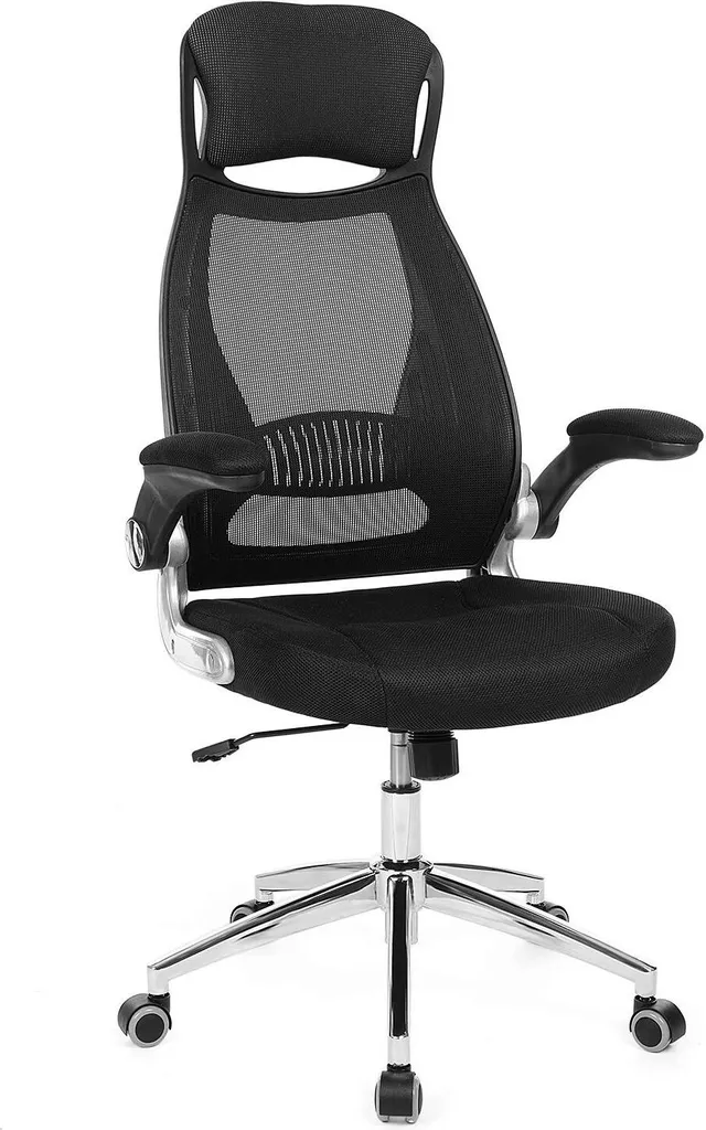 SONGMICS Chaise de bureau OBN86BK Fauteuil Pivotant Ergonomique Noir