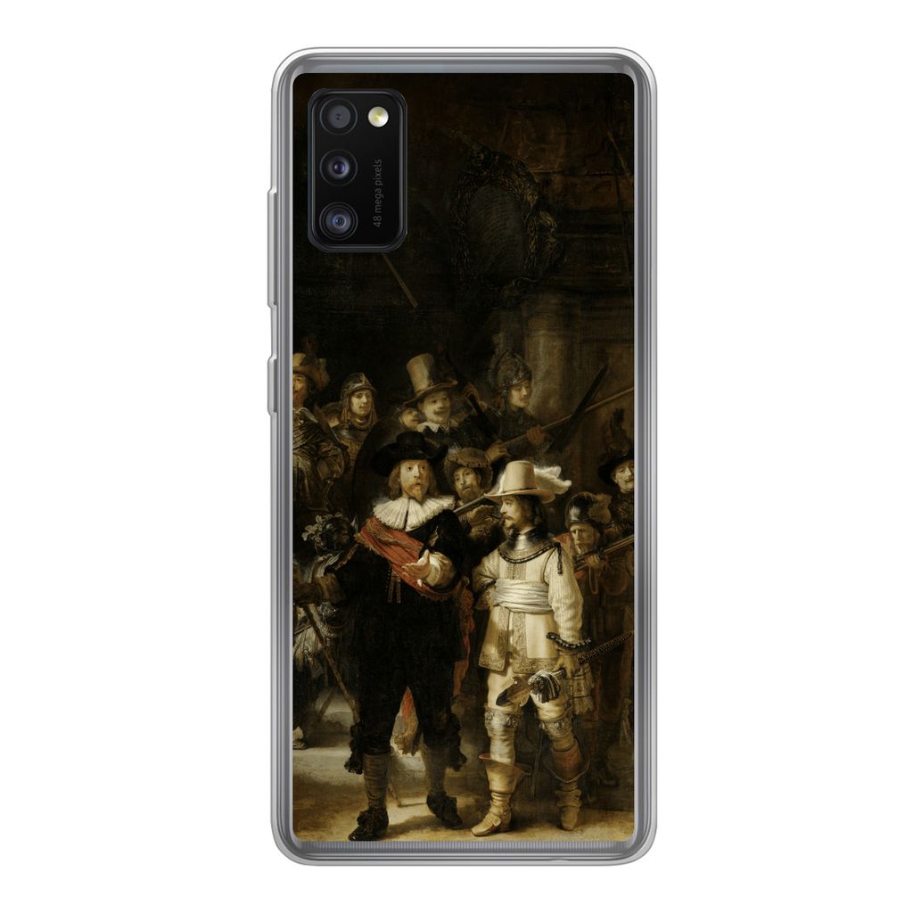 MuchoWow Handyhülle Schutzhülle Hülle für Samsung Galaxy A41 Nachtwache - Rembrandt van Rijn - Kunst Silikon Softcase Handy Hülle - Mobiltel...