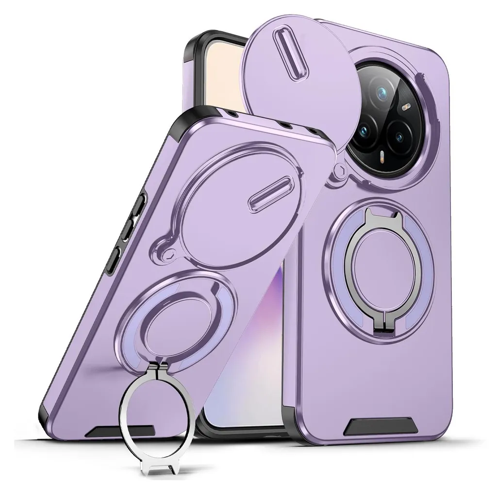 Cover Realme 14 Pro+ Viola: Protezione Doppia e Supporto Magnetico Auto