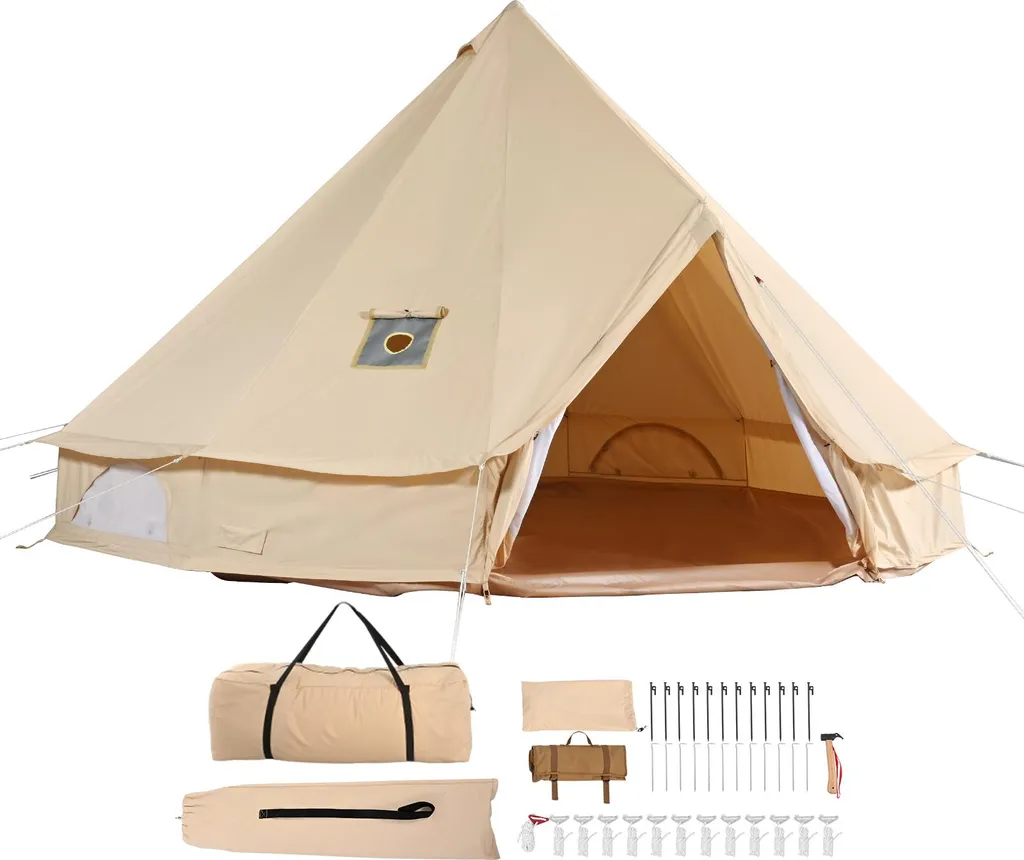 SucceBuy Grande Tente Cloche 5x3m en Coton pour Camping Familial