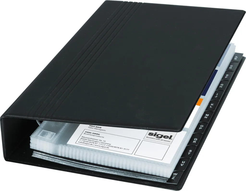 Sigel VZ300 Classeur de cartes de visite noir mat pour 200 cartes