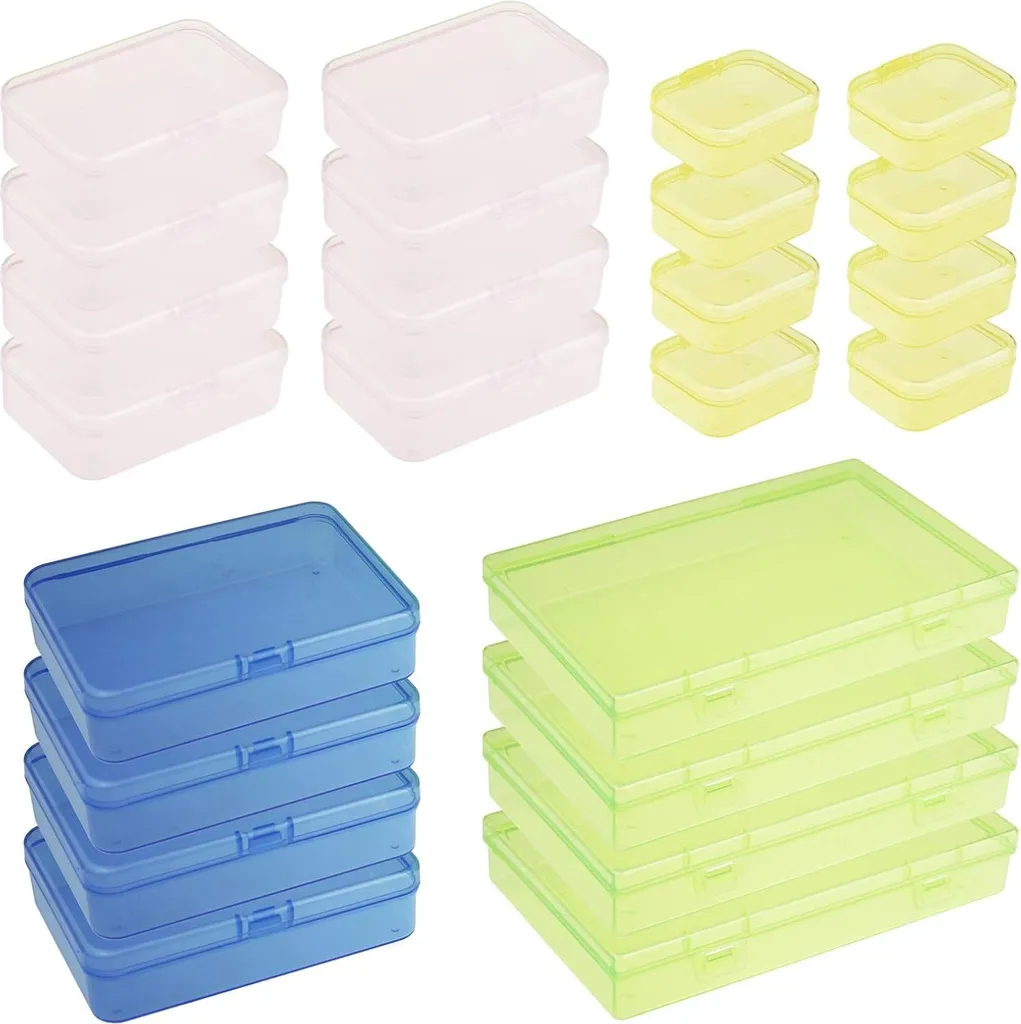Rangement plastique : lot de 24 boîtes de rangement transparentes multi-usage