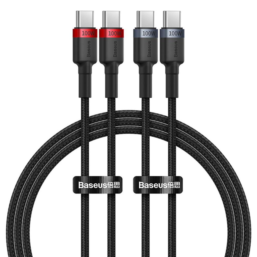 USB-C to USB-C Cable Baseus Cafule, 100W, 5A, 1m, 2-Pack, Produktbild 
