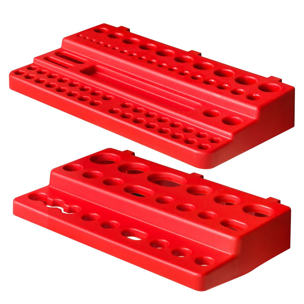 Set 2x Rot Werkzeugregalen für botle Werkzeugwand 19x11x3cm Produktbild 