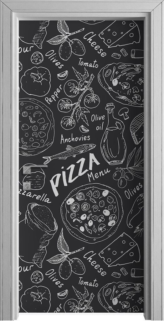 Tür Selbstklebende 90x210 cm Türfolie Türtapete Klebefolie - Pizza Italy Essen
