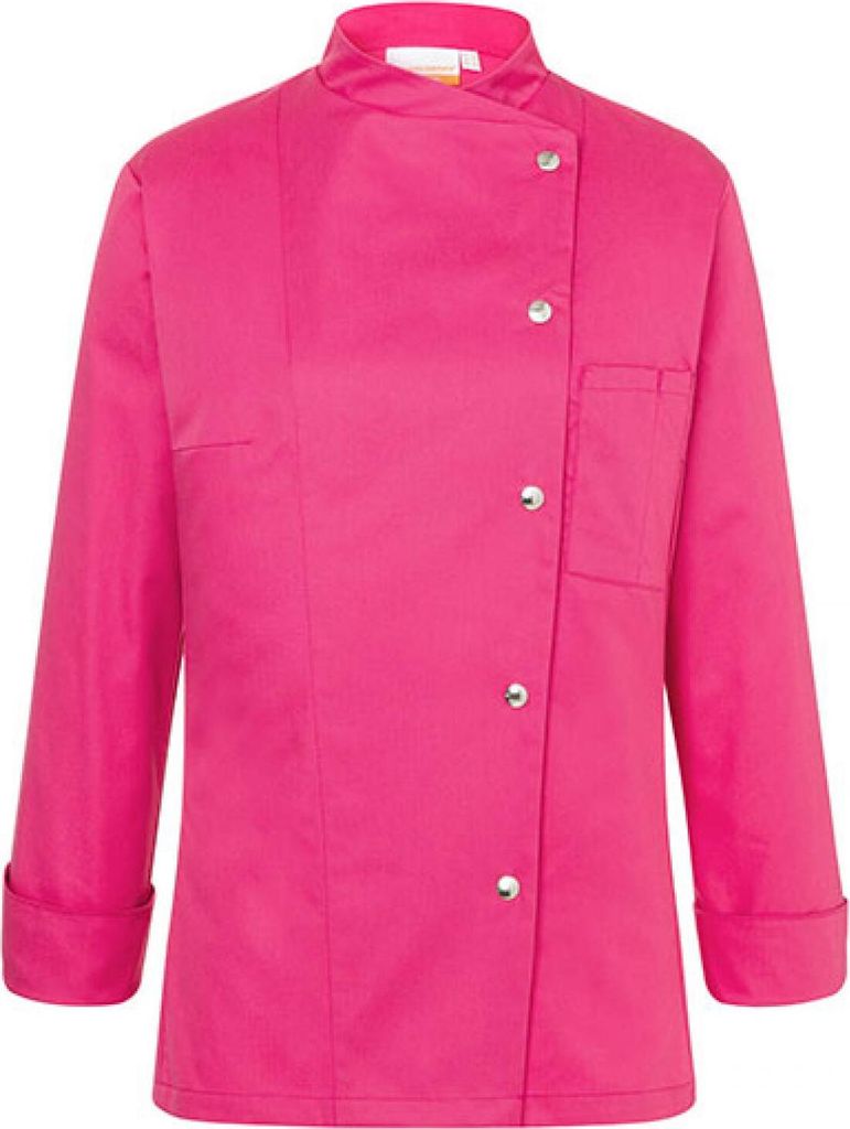 KARLOWSKY Damen Kochjacke LARISSA Druckknöpfe Modern-Fit Pink 52