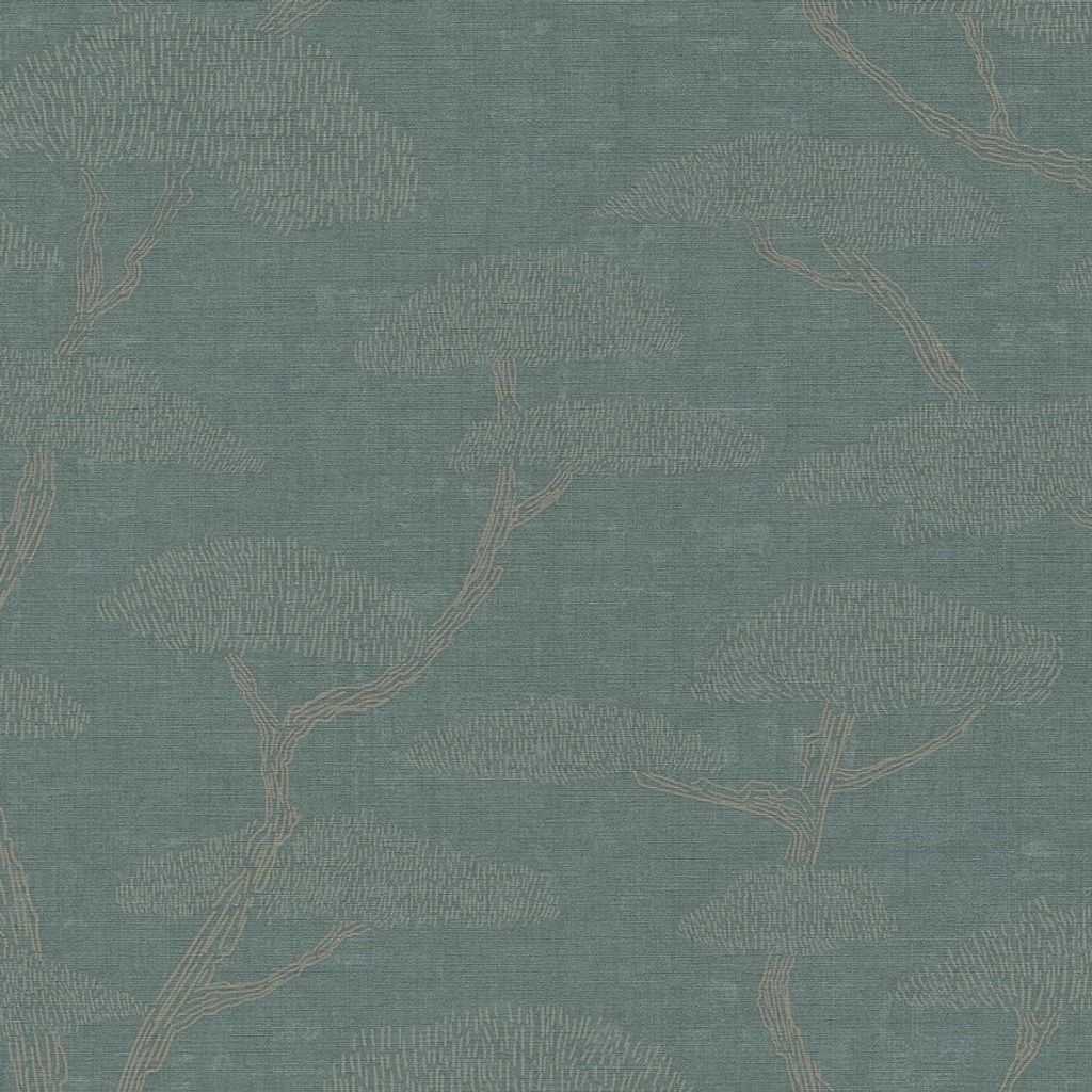 A.S. Creation | Nara | 387412 | Vliestapete | Bäume & Blätter | 10.05 x 0.53 m | Grün | Wohnzimmer | Flur | Büro | Küche | Wohnräume