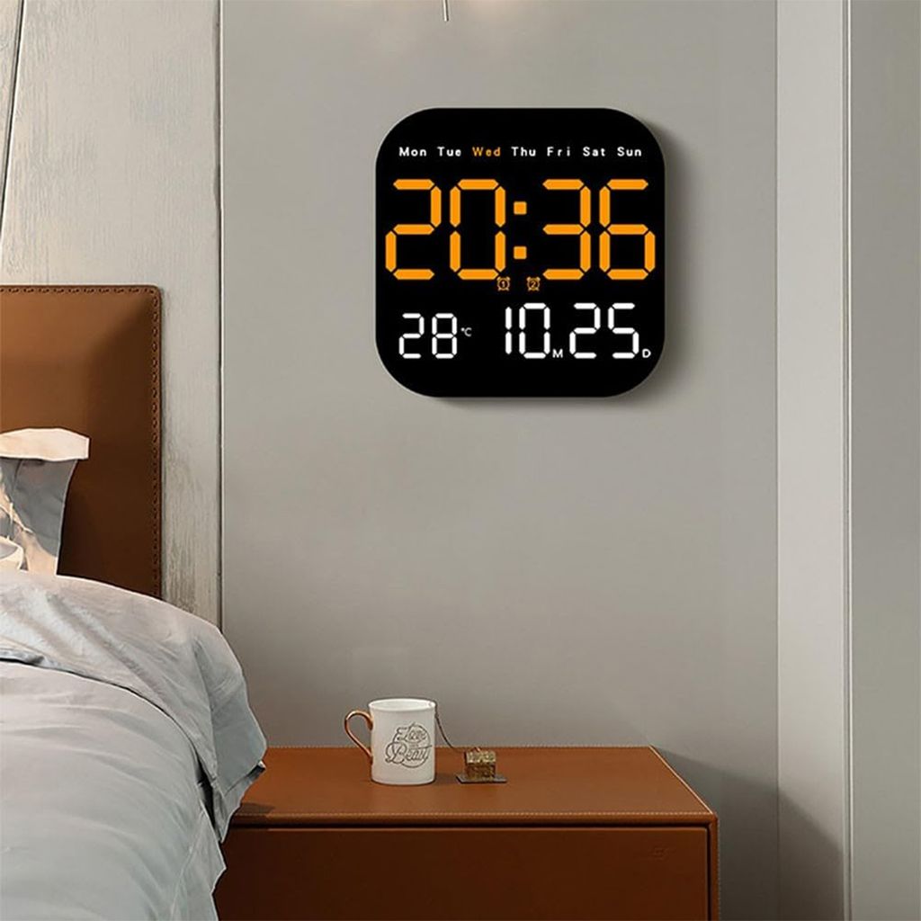 Multifunktionale LED-Wanduhr, Fernbedienung, Timing, Produktbild 6