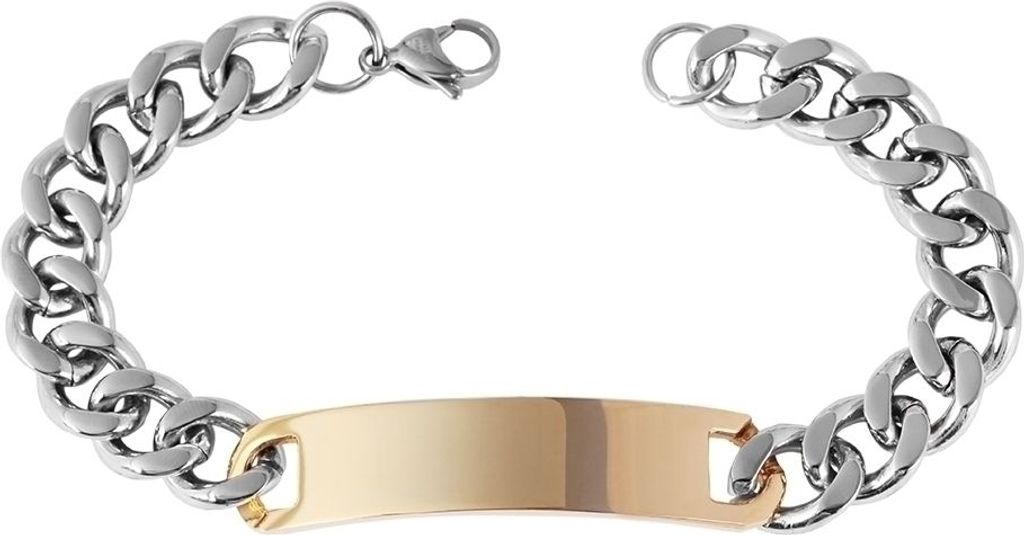 Akzent Panzerketten-Armband aus Edelstahl in Bicolor mit IP Produktbild 