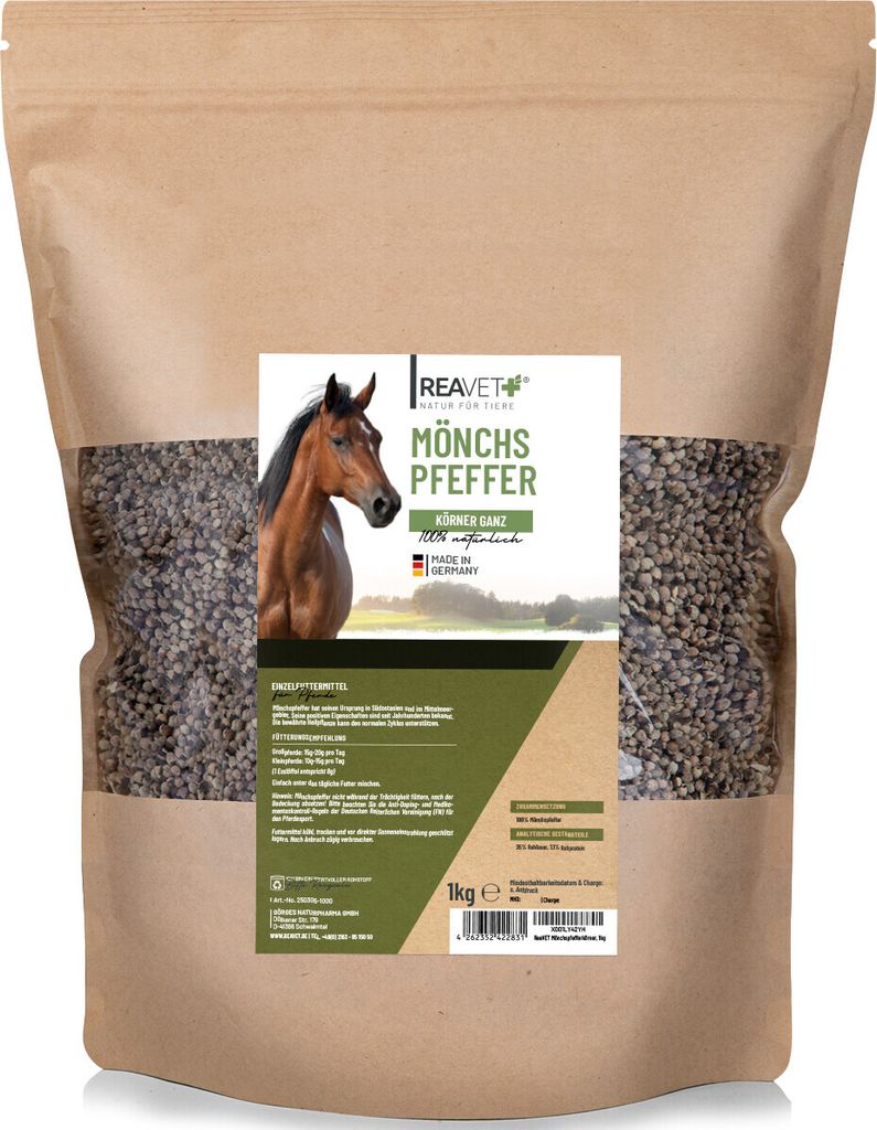 REAVET Mönchspfeffer für Pferde 1kg – ganze Samen I Produktbild 