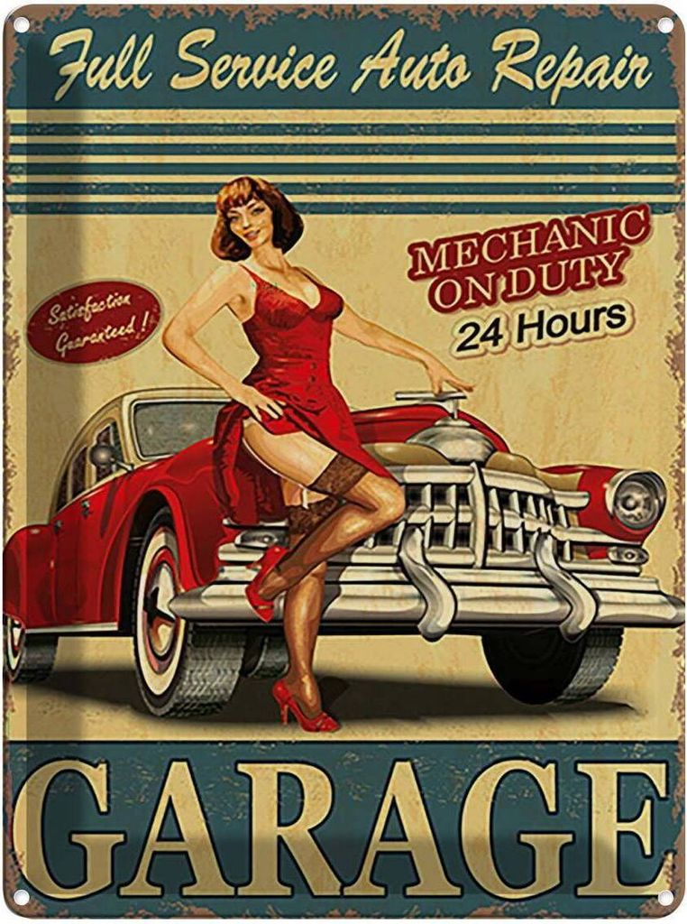 vianmo Blechschild 40x30 cm Garage Full Service Auto Repair Werkstatt