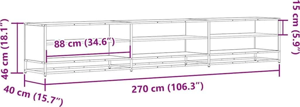 Mobile TV Rovere Sonoma 270 cm | Lo stile che cercavi per il tuo Living - 8