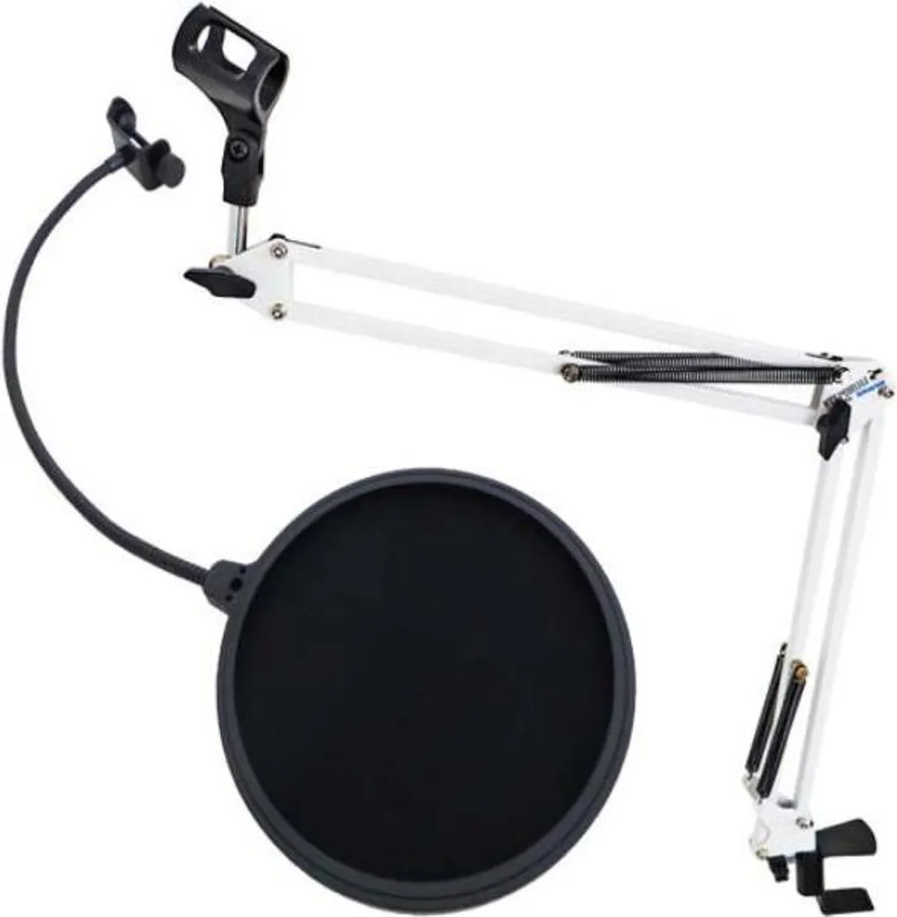 Asta Microfono da Tavolo Keepdrum NB35 WH Bianco - Qualità Garantita