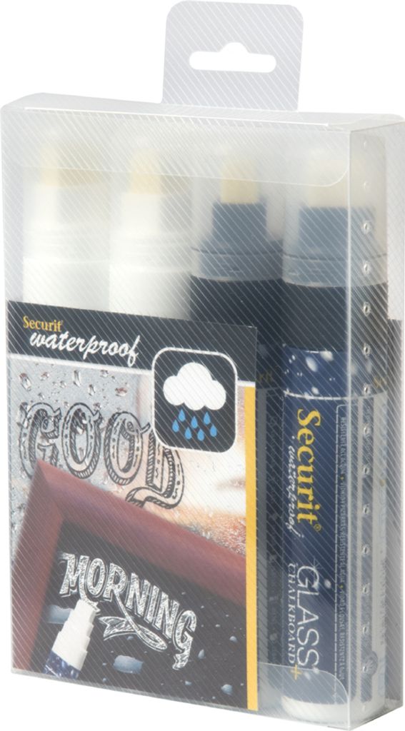 Securit Kreidemarker WATERPROOF LARGE 4er Etui sortiert