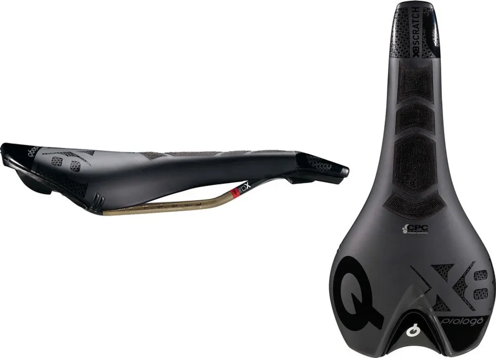 Selle Prologo Scratch X8 CPC avec rails TiroX noirs pour un confort optimal